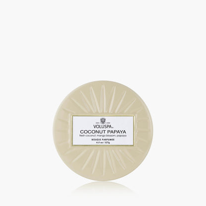 Coconut Papaya - Mini Tin Candle