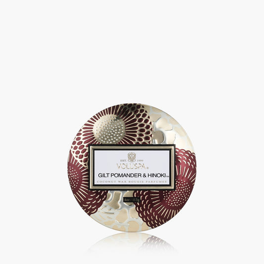 Gilt Pomander & Hinoki - Mini Tin Candle