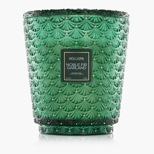 Noble Fir Garland - 5 Wick Hearth Candle